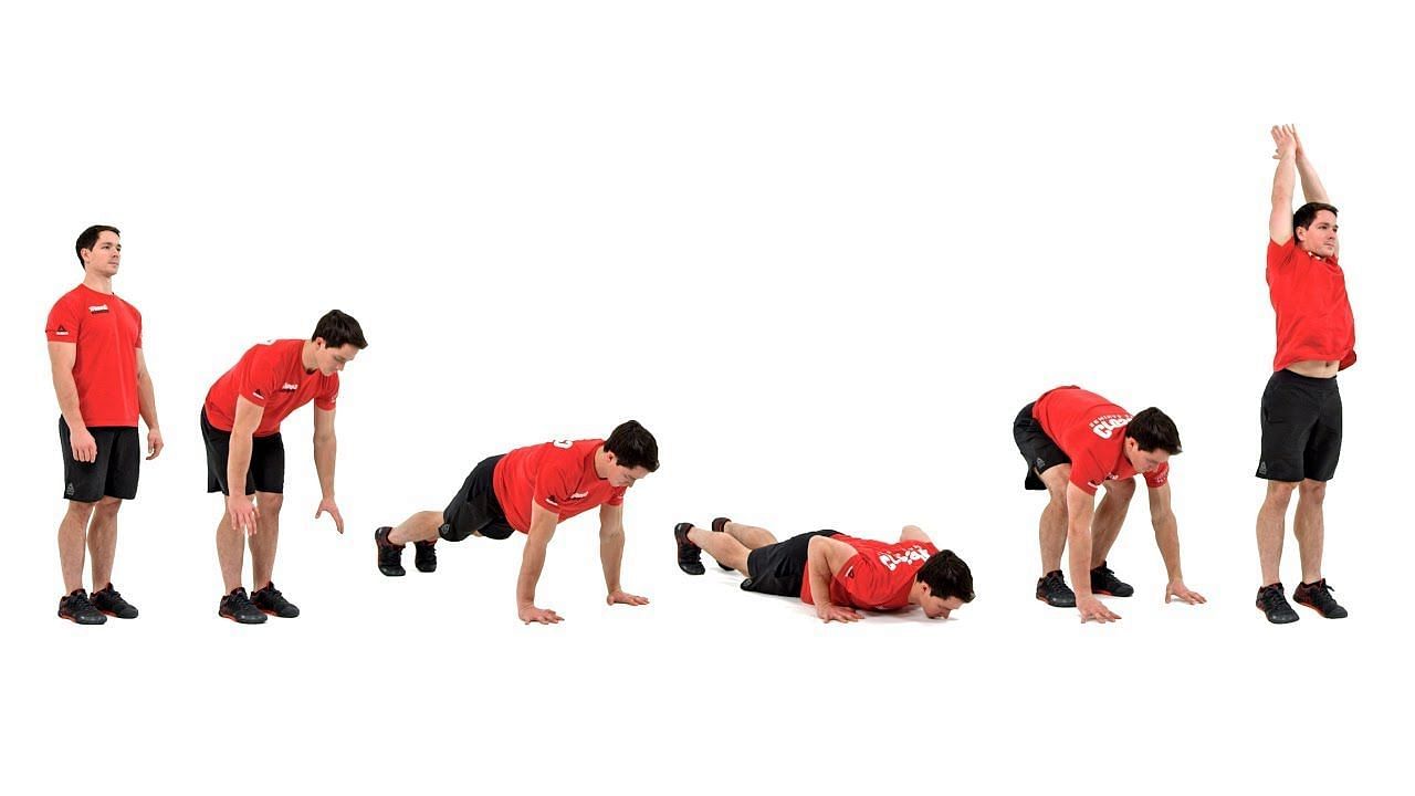 Burpees are great for cardio. (Pic via YouTube/CrossFit)